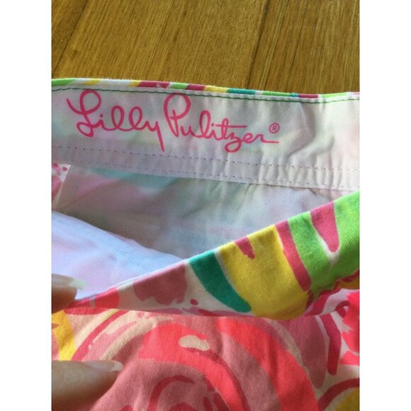 Lilly Pulitzer Buttercup Scallop Hem Shorts 000 Pastel Floral Preppy Resort - Picture 3 of 9